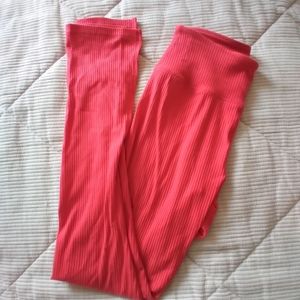 Year Of Ours Ribbed Legging with Slit - Red